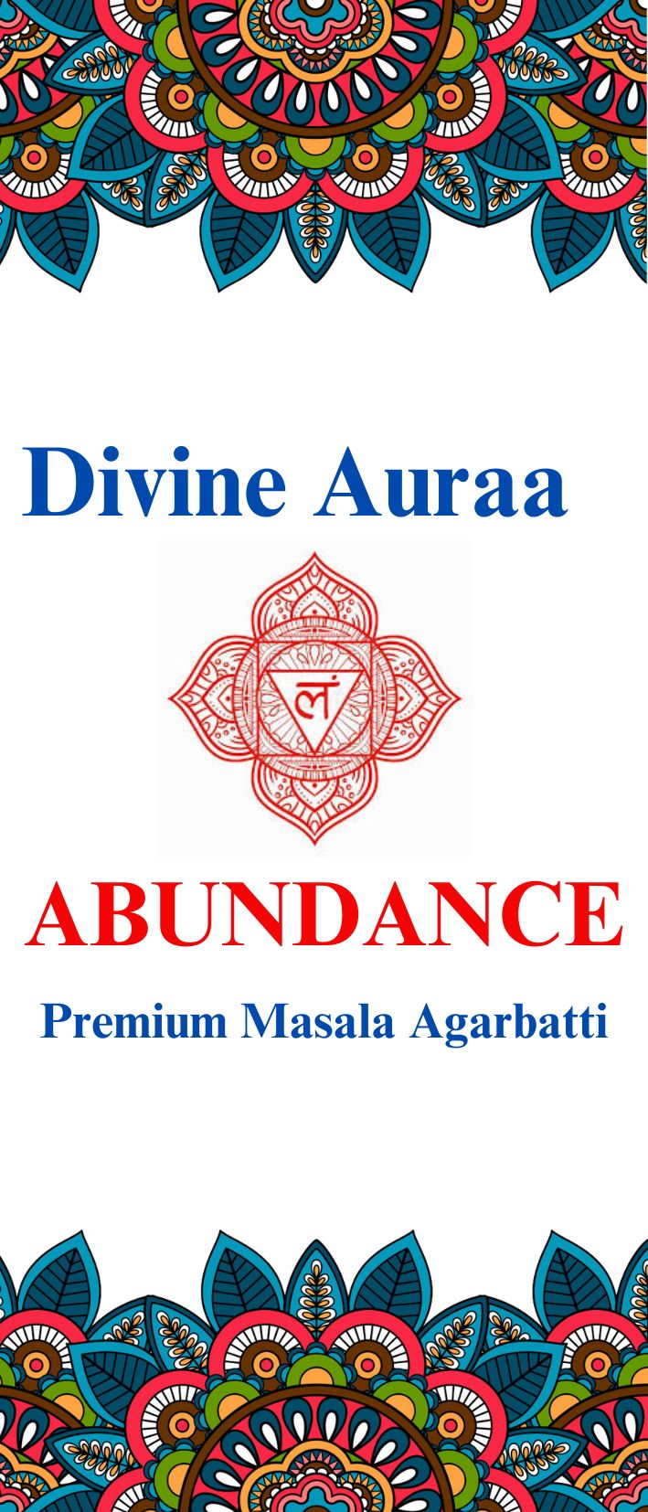 Abundance, Premium Masala Agarbatti/Incense stick Pack of 20 sticks (Divine Auraa )