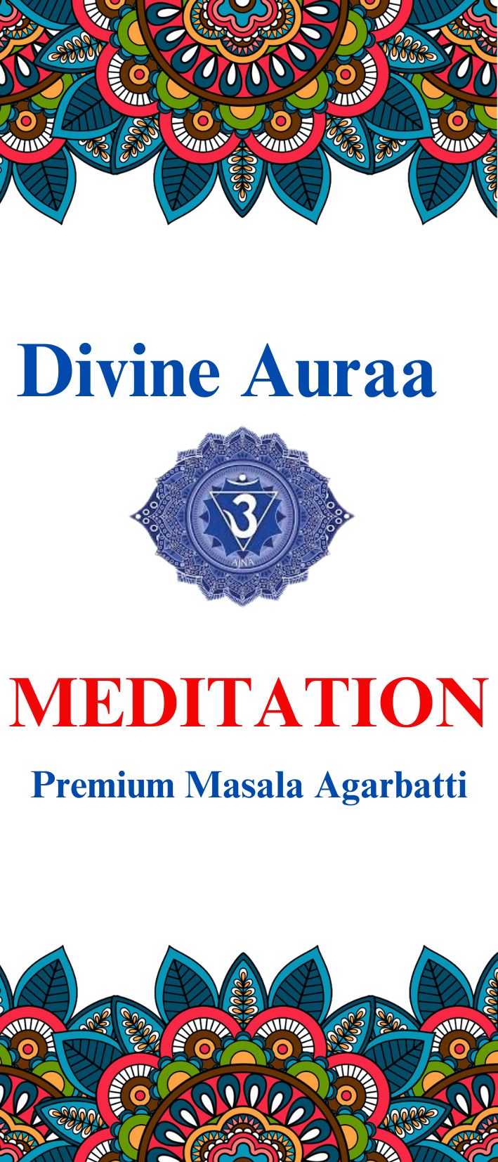 Meditation, Premium Masala Agarbatti/Incense stick -100gms Pack (Divine Auraa)